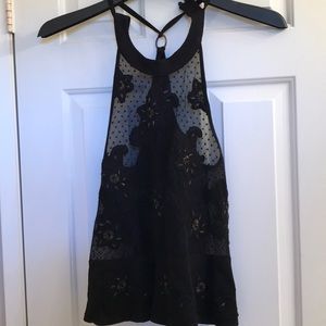 Free People lace and beaded top